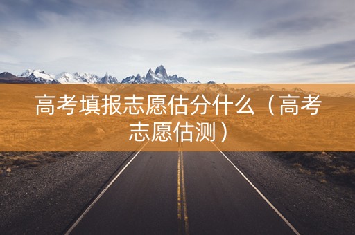 高考填报志愿估分什么（高考志愿估测）