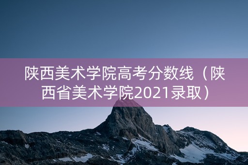 陕西美术学院高考分数线（陕西省美术学院2021录取）
