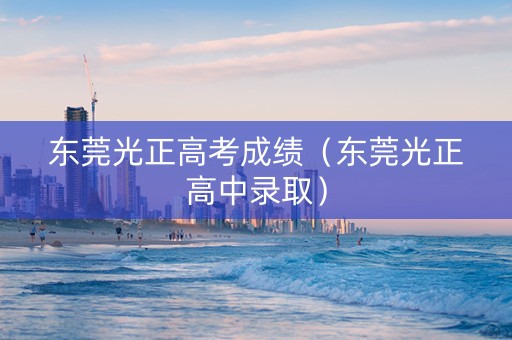 东莞光正高考成绩（东莞光正高中录取）