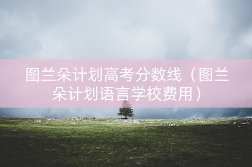 图兰朵计划高考分数线（图兰朵计划语言学校费用）