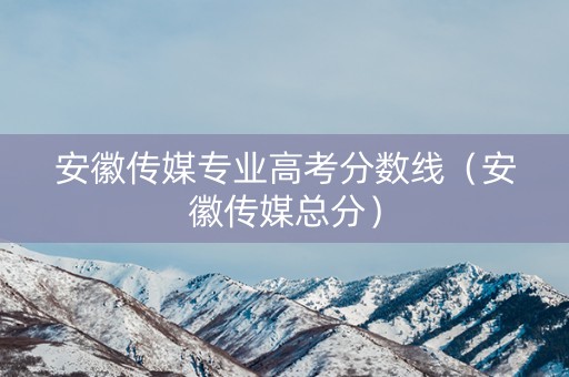 安徽传媒专业高考分数线（安徽传媒总分）