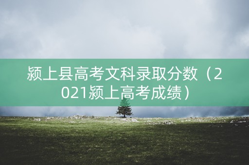 颍上县高考文科录取分数（2021颍上高考成绩）