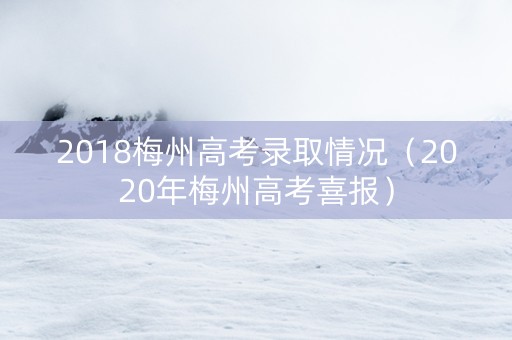 2018梅州高考录取情况（2020年梅州高考喜报）