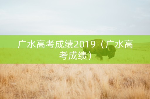 广水高考成绩2019（广水高考成绩）
