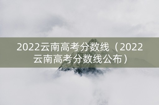 2022云南高考分数线（2022云南高考分数线公布）