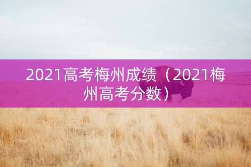 2021高考梅州成绩（2021梅州高考分数）