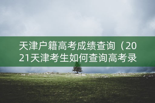 天津户籍高考成绩查询（2021天津考生如何查询高考录取结果）