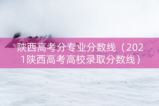 陕西高考分专业分数线（2021陕西高考高校录取分数线）