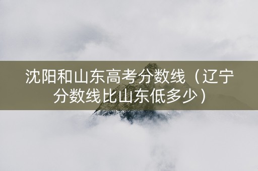 沈阳和山东高考分数线（辽宁分数线比山东低多少）