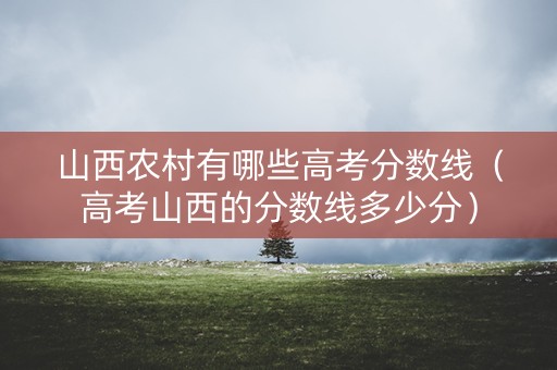 山西农村有哪些高考分数线（高考山西的分数线多少分）