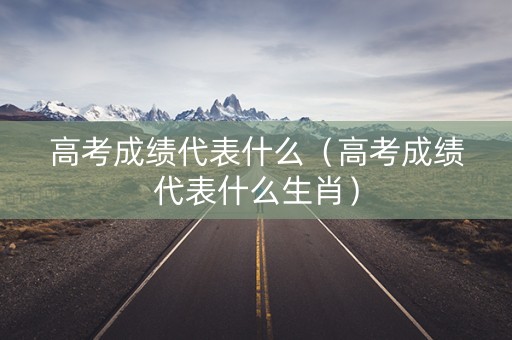 高考成绩代表什么（高考成绩代表什么生肖）