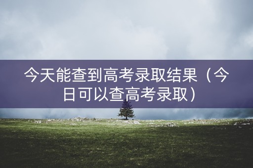 今天能查到高考录取结果（今日可以查高考录取）