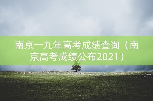 南京一九年高考成绩查询（南京高考成绩公布2021）
