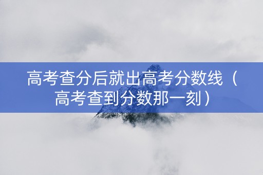 高考查分后就出高考分数线（高考查到分数那一刻）