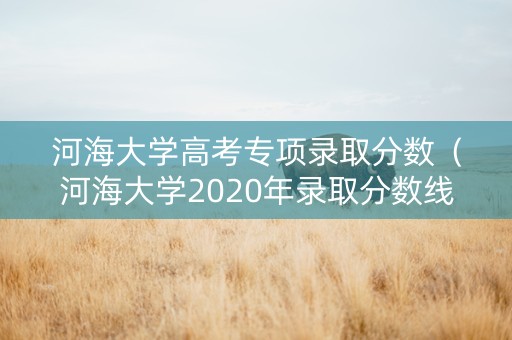 河海大学高考专项录取分数（河海大学2020年录取分数线多少）