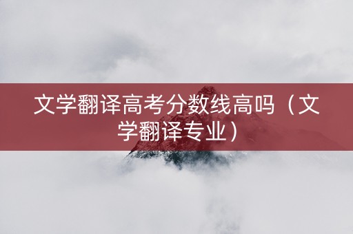 文学翻译高考分数线高吗（文学翻译专业）