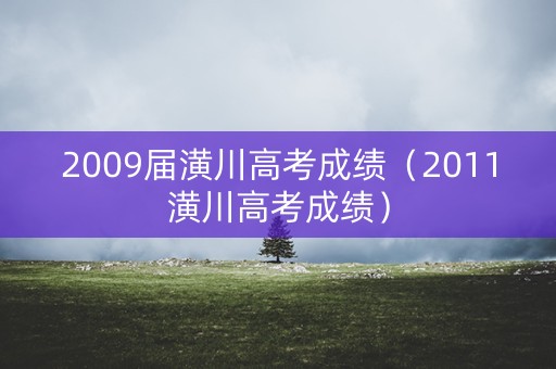 2009届潢川高考成绩（2011潢川高考成绩）