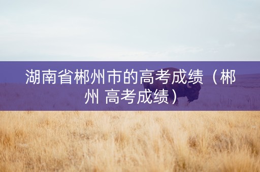 湖南省郴州市的高考成绩（郴州 高考成绩）