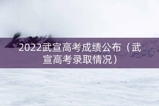 2022武宣高考成绩公布（武宣高考录取情况）