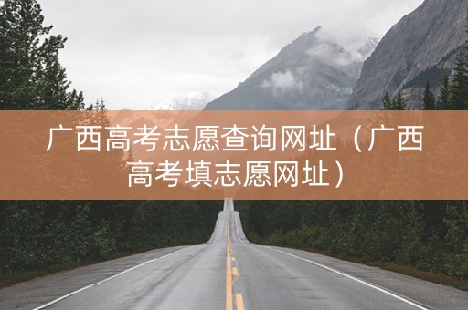 广西高考志愿查询网址（广西高考填志愿网址）