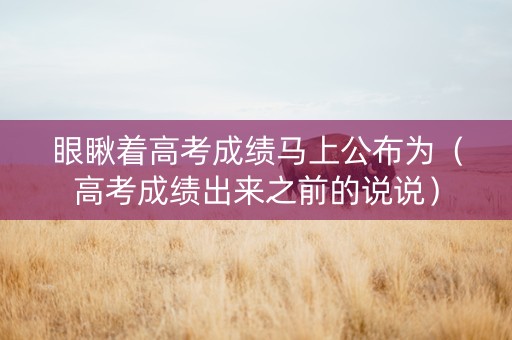 眼瞅着高考成绩马上公布为（高考成绩出来之前的说说）