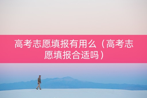 高考志愿填报有用么（高考志愿填报合适吗）