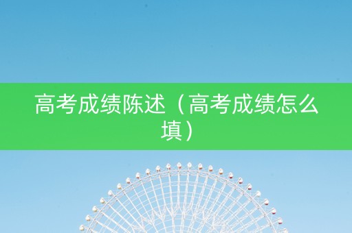 高考成绩陈述（高考成绩怎么填）
