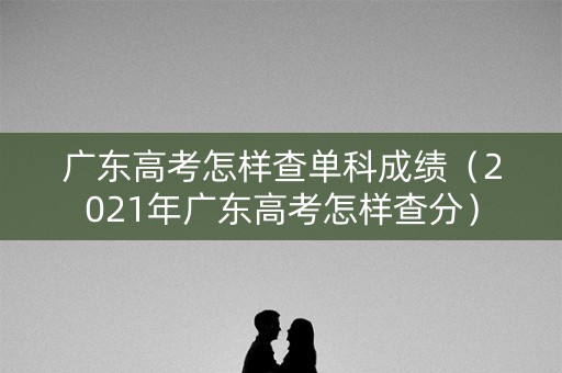 广东高考怎样查单科成绩（2021年广东高考怎样查分）