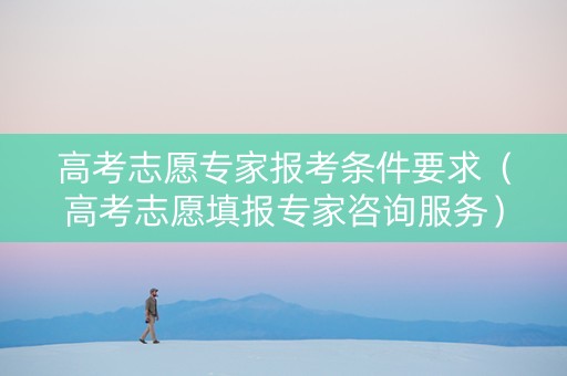 高考志愿专家报考条件要求（高考志愿填报专家咨询服务）