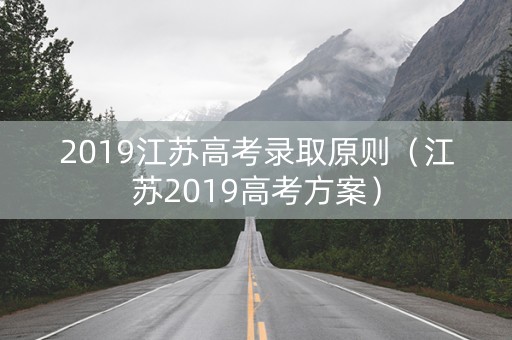 2019江苏高考录取原则（江苏2019高考方案）