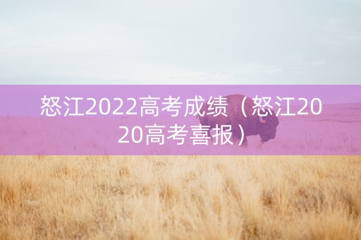 怒江2022高考成绩（怒江2020高考喜报）