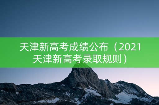 天津新高考成绩公布（2021天津新高考录取规则）