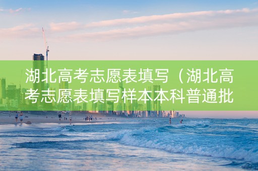 湖北高考志愿表填写（湖北高考志愿表填写样本本科普通批）