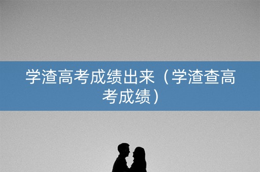 学渣高考成绩出来（学渣查高考成绩）