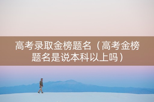 高考录取金榜题名（高考金榜题名是说本科以上吗）