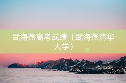 武海燕高考成绩（武海燕清华大学）