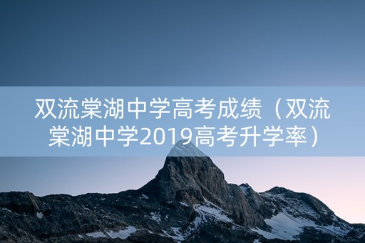 双流棠湖中学高考成绩（双流棠湖中学2019高考升学率）
