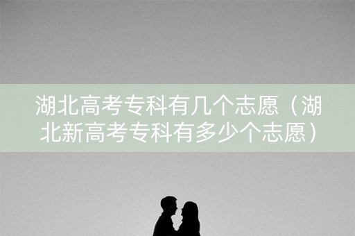 湖北高考专科有几个志愿（湖北新高考专科有多少个志愿）