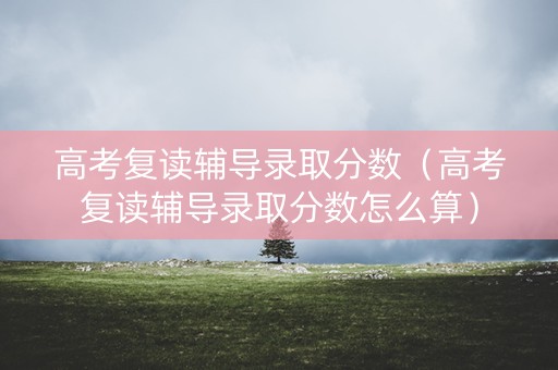高考复读辅导录取分数（高考复读辅导录取分数怎么算）