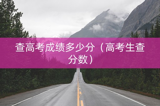 查高考成绩多少分（高考生查分数）