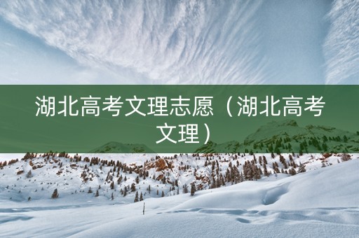 湖北高考文理志愿（湖北高考 文理）
