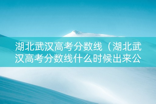 湖北武汉高考分数线（湖北武汉高考分数线什么时候出来公布2024）