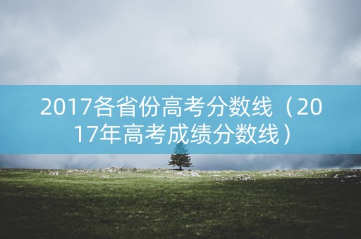 2017各省份高考分数线（2017年高考成绩分数线）