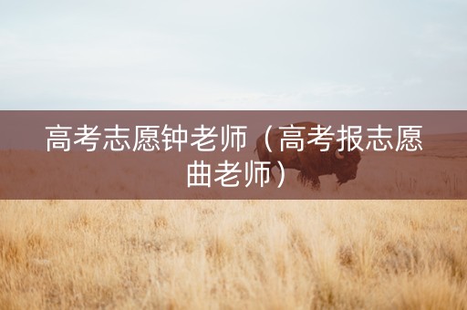 高考志愿钟老师（高考报志愿曲老师）