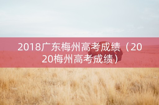 2018广东梅州高考成绩（2020梅州高考成绩）
