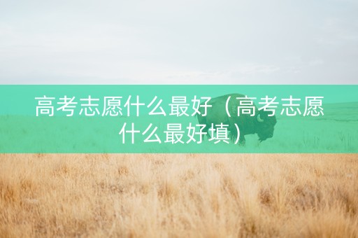 高考志愿什么最好（高考志愿什么最好填）
