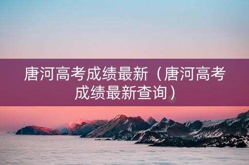 唐河高考成绩最新（唐河高考成绩最新查询）