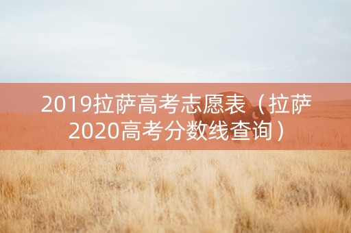 2019拉萨高考志愿表（拉萨2020高考分数线查询）