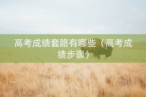 高考成绩套路有哪些（高考成绩步骤）