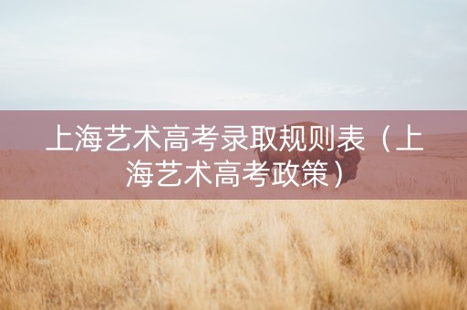 上海艺术高考录取规则表（上海艺术高考政策）